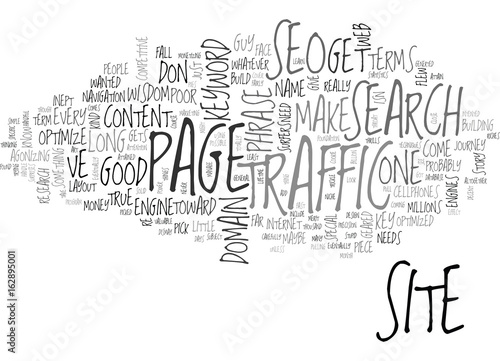 BASIC SEO WISDOM TEXT WORD CLOUD CONCEPT