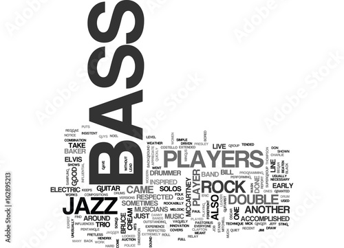 BASS PLAYERS TEXT WORD CLOUD CONCEPT