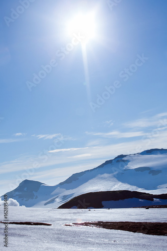 unbelievable morning mountains of Kamchatka  vertical frame  postcard