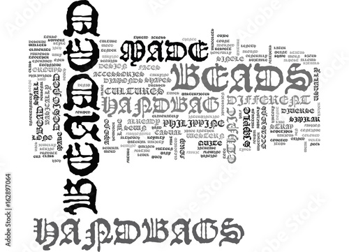 BEADED HANDBAGJ TEXT WORD CLOUD CONCEPT
