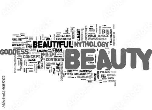 BEAUTY AND MYTHOLOGY TEXT WORD CLOUD CONCEPT photo