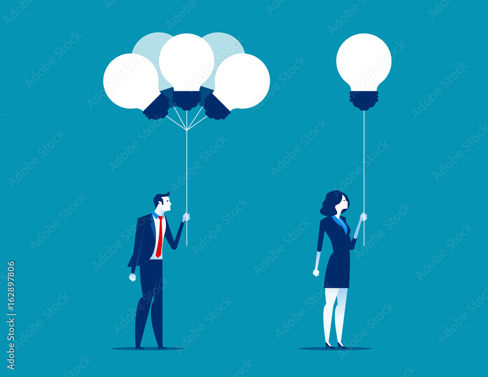 Business people receiving ideas from bunch. Concept business vector illustration. Business people receiving ideas from bunch. Concept business vector illustration.