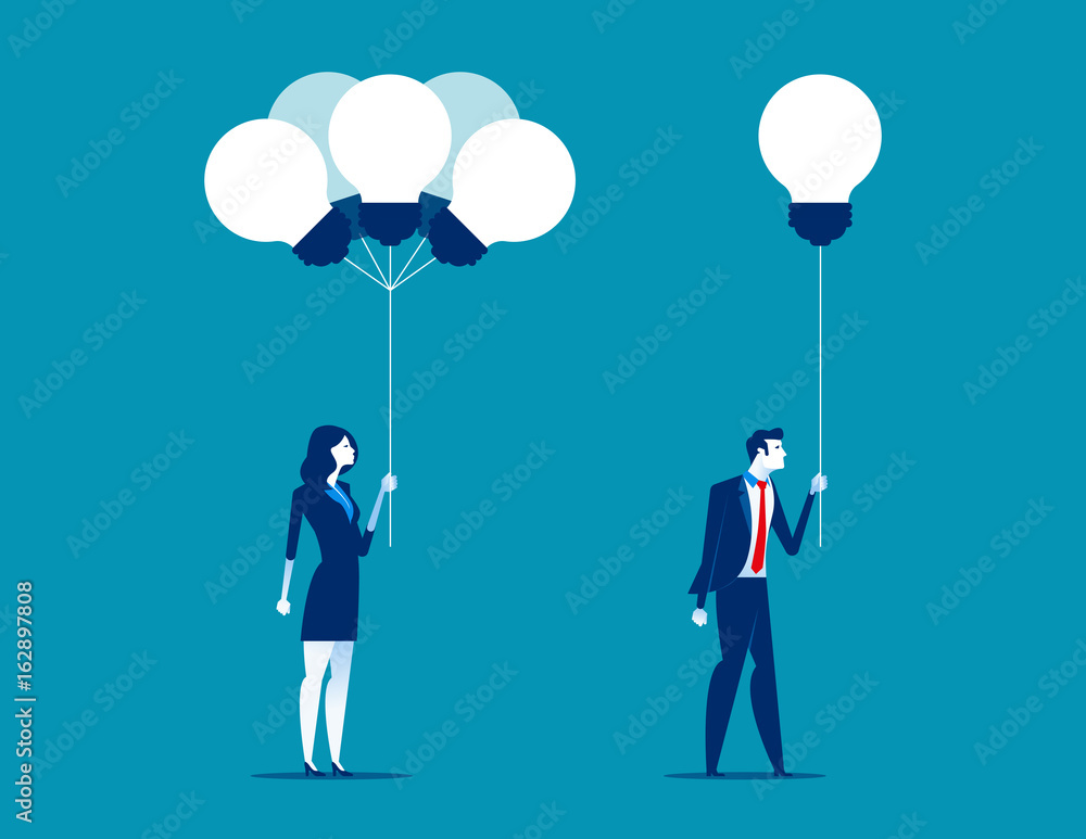 Business people receiving ideas from bunch. Concept business vector illustration. Business people receiving ideas from bunch. Concept business vector illustration.