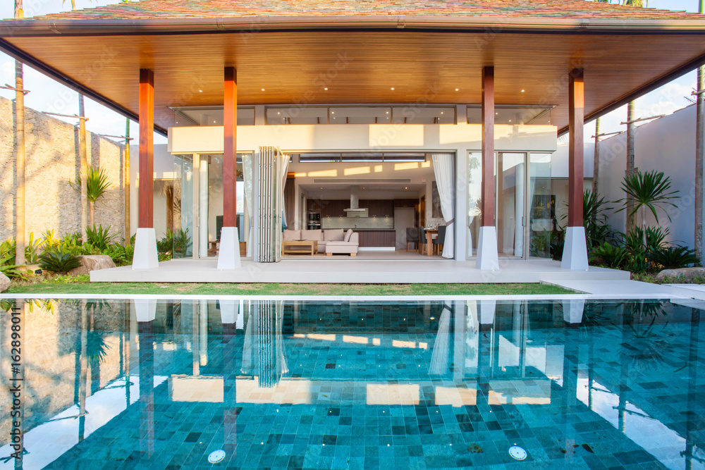interior design and house decoration of pool villa