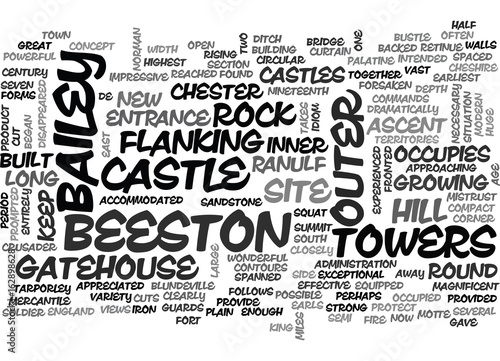 BEESTON CASTLE TEXT WORD CLOUD CONCEPT