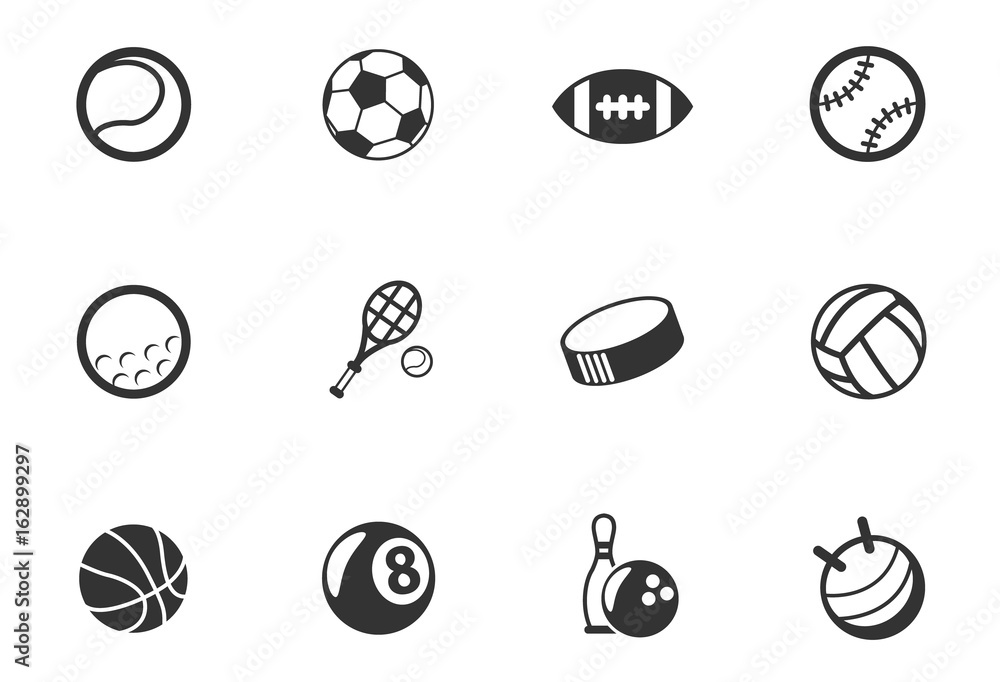 sport balls icon set