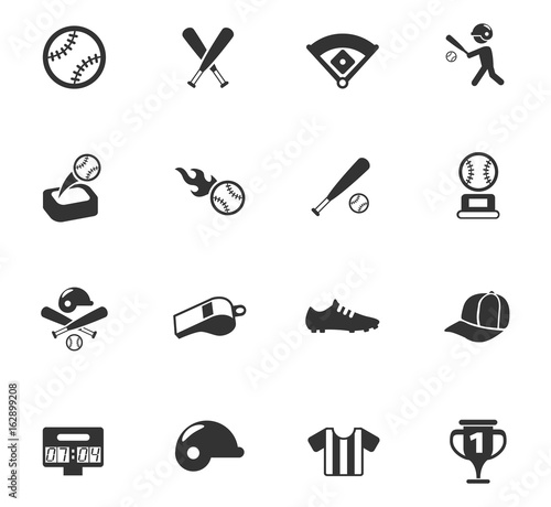 baseball icon set