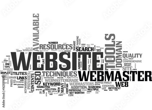 BENEFITS OF WEBMASTER TOOLKIT AND RESOURCES TEXT WORD CLOUD CONCEPT