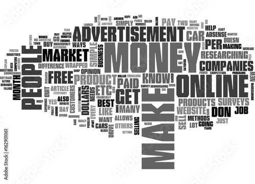 BEST METHODS TO MAKE MONEY ONLINE TEXT WORD CLOUD CONCEPT