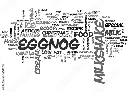 BEST RECIPES EGGNOG MILKSHAKE TEXT WORD CLOUD CONCEPT