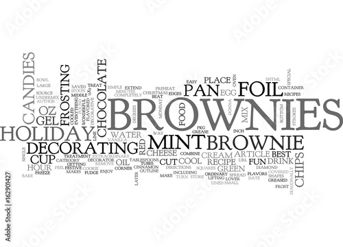 BEST RECIPES HOLIDAY MINT BROWNIES TEXT WORD CLOUD CONCEPT