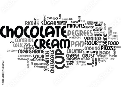 BEST RECIPES CHOCOLATE CHIP CHEESECAKE TEXT WORD CLOUD CONCEPT