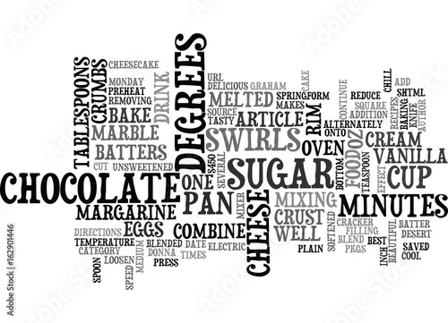 BEST RECIPES MARBLE CHEESECAKE TEXT WORD CLOUD CONCEPT