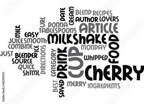 BEST RECIPES MERRY CHERRY MILKSHAKE TEXT WORD CLOUD CONCEPT