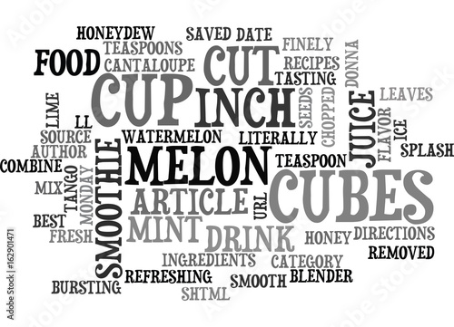 BEST RECIPES MELON MINT SPLASH SMOOTHIE TEXT WORD CLOUD CONCEPT