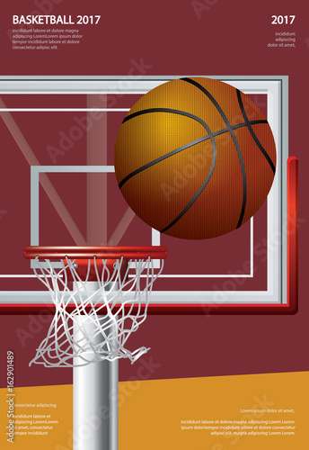 Basketball Poster Advertising Vector Illustration