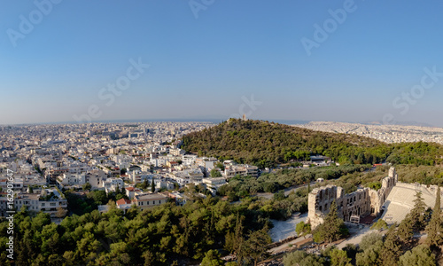 Panorama of Athens from the acropolis on a summer