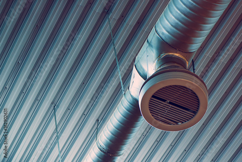 Canvas Print Industrial warehouse air ventilation system pipe
