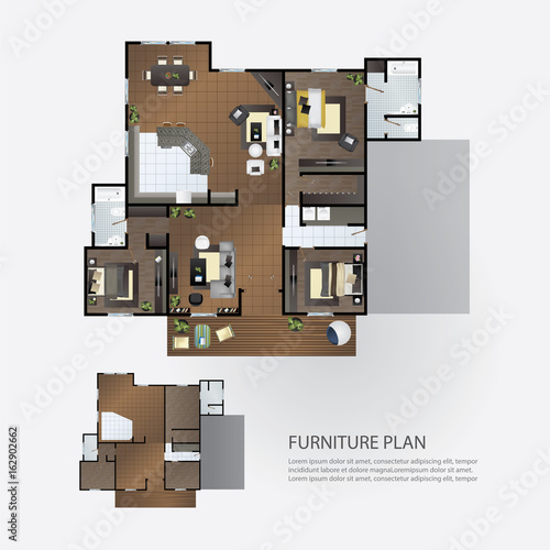 Layout Interior Plan with furniture