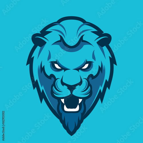 Fototapeta Naklejka Na Ścianę i Meble -  A Lion head logo. This is vector illustration ideal for a mascot and tattoo or T-shirt graphic.