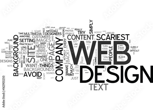 WEB DESIGNS SCARIEST MISTAKES TEXT WORD CLOUD CONCEPT