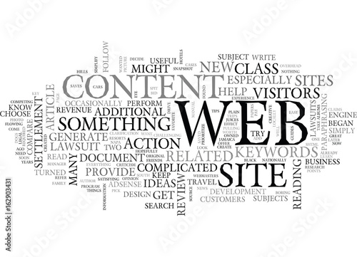 WEB SITE CONTENT IDEAS FOR WEBMASTERS TEXT WORD CLOUD CONCEPT