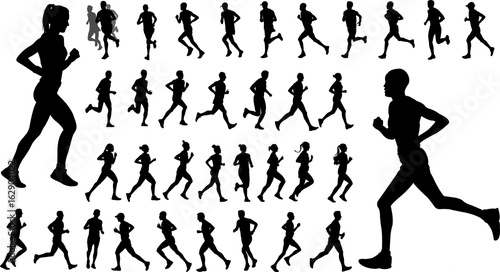 runners silhouettes collection photo