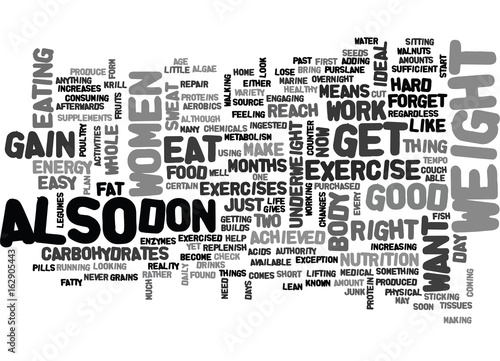 WHAT CAN WOMEN DO TO GAIN WEIGHT TEXT WORD CLOUD CONCEPT