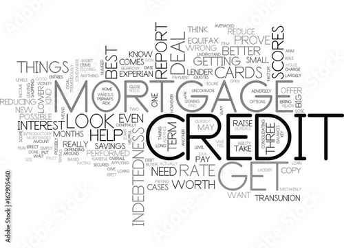 WHAT CAN YOU DO IN ADVANCE TO GET A BETTER MORTGAGE RATE TEXT WORD CLOUD CONCEPT