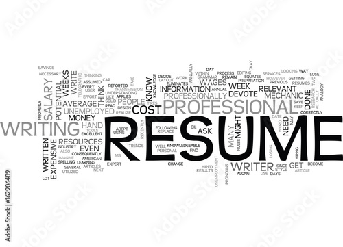 WHAT DOES YOUR RESUME COST TEXT WORD CLOUD CONCEPT