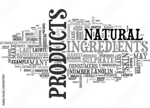 WHAT GOES INTO SKIN CARE PRODUCTS TEXT WORD CLOUD CONCEPT