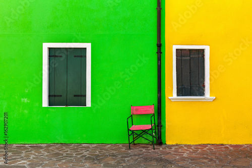 Colorful exterior of the house in Burano.