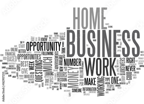 WHAT HOME BASED BUSINESS IS RIGHT FOR YOU TEXT WORD CLOUD CONCEPT
