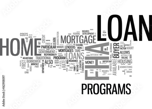 WHAT IS AN FHA MORTGAGE LOAN TEXT WORD CLOUD CONCEPT