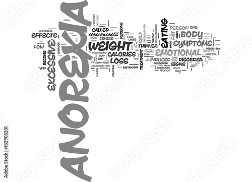 WHAT IS ANOREXIA TEXT WORD CLOUD CONCEPT