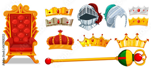 Crowns and knight helmet