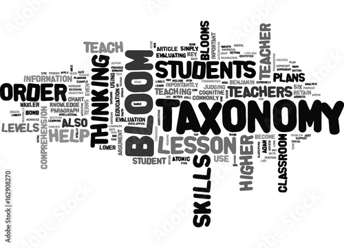 WHAT IS BLOOMS TAXONOMY TEXT WORD CLOUD CONCEPT