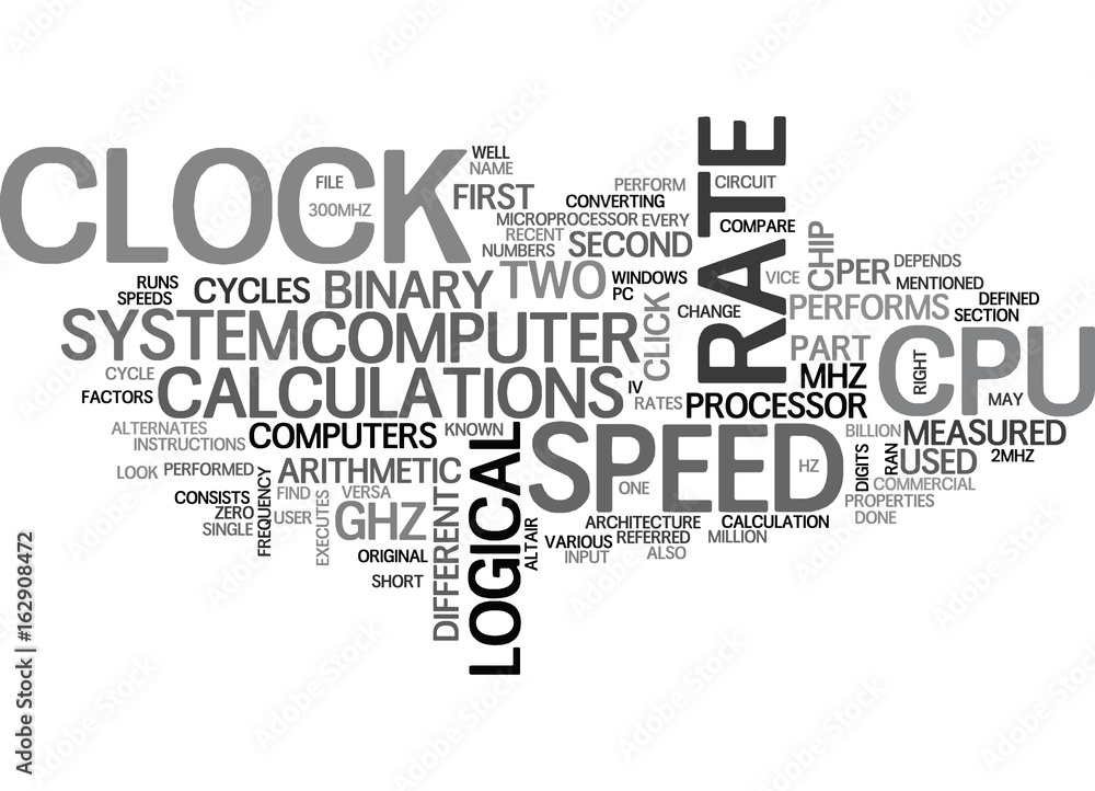 WHAT IS CPU SPEED TEXT WORD CLOUD CONCEPT vector de Stock | Adobe Stock
