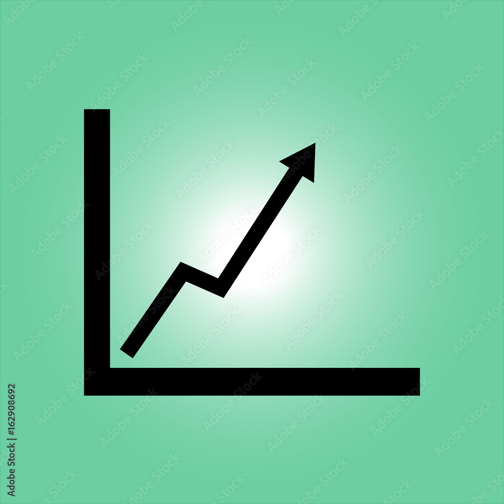 Business graph. Infographic. Chart icon. Growing graph simbol. Flat design style. Business graph. Infographic. Chart icon. Growing graph simbol. Flat design style.