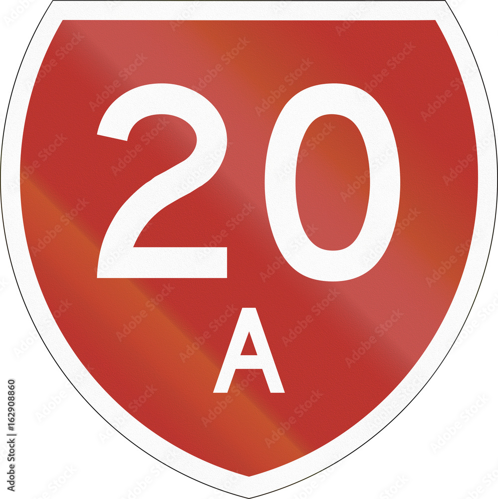 State highway shield with number 20A in New Zealand State highway shield with number 20A in New Zealand