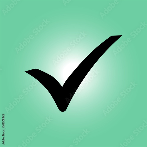 Check mark icon. Flat design style. Vector.
