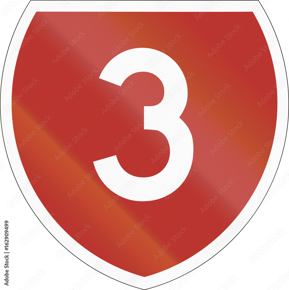 State highway shield with number 3 in New Zealand State highway shield with number 3 in New Zealand