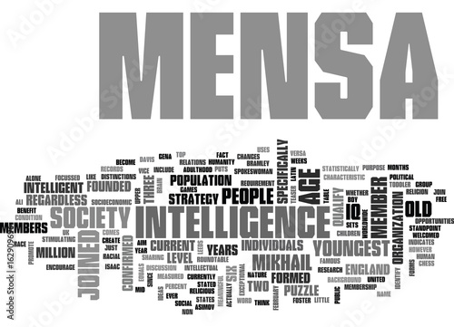 WHAT IS MENSA TEXT WORD CLOUD CONCEPT