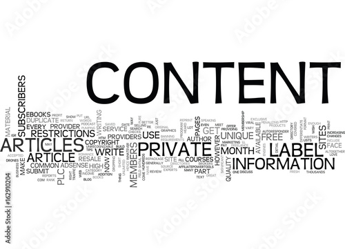 WHAT IS PRIVATE LABEL CONTENT PART TEXT WORD CLOUD CONCEPT