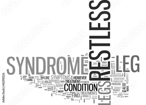 WHAT IS RESTLESS LEG SYNDROME TEXT WORD CLOUD CONCEPT