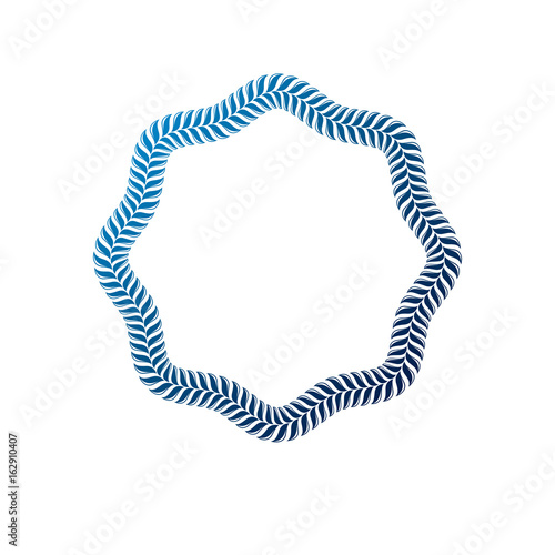 Victorian art vector frame with blank copy space created using stylish rope decoration. Heraldic template illustration.