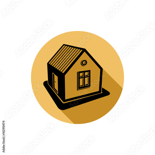 Simple house detailed vector illustration. Property developer conceptual icon, real estate emblem.  Building modeling and engineering projects abstract symbol.