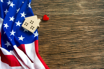 america flag on wood vintage background in 4th july concept, united state, international, honor and duty, government, love heart, welcome home, usa and american