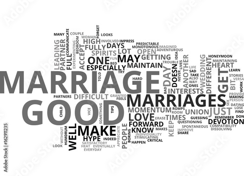 WHAT MAKES A GOOD MARRIAGE GOOD TEXT WORD CLOUD CONCEPT