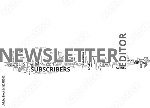 WHAT MAKES A GOOD NEWSLETTER EDITOR TEXT WORD CLOUD CONCEPT